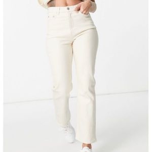 & Other Stories High-Rise, Straight-Leg, 100% Cotton White Jeans